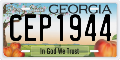 GA license plate CEP1944