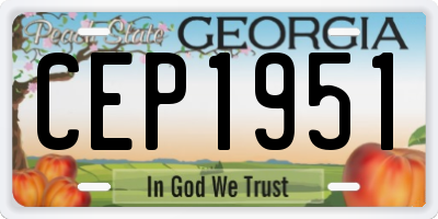 GA license plate CEP1951