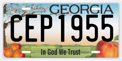 GA license plate CEP1955