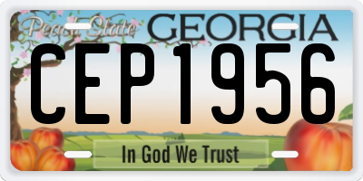 GA license plate CEP1956
