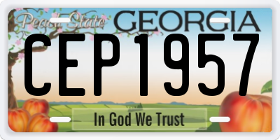 GA license plate CEP1957