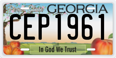 GA license plate CEP1961
