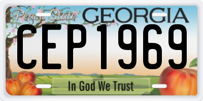 GA license plate CEP1969