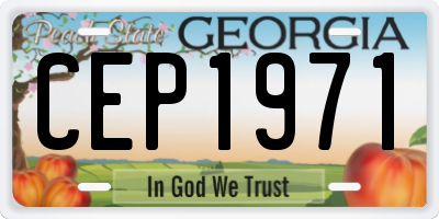 GA license plate CEP1971