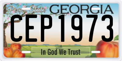 GA license plate CEP1973