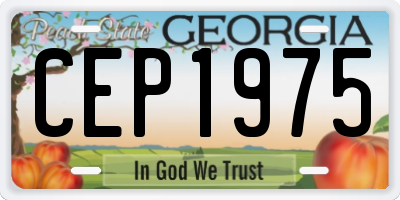 GA license plate CEP1975