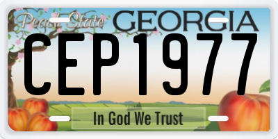GA license plate CEP1977