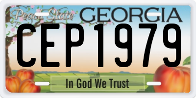 GA license plate CEP1979