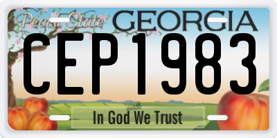 GA license plate CEP1983