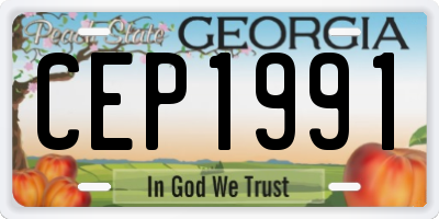 GA license plate CEP1991