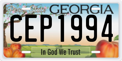 GA license plate CEP1994