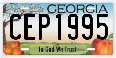 GA license plate CEP1995