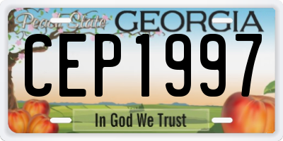 GA license plate CEP1997