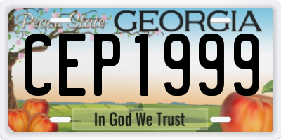 GA license plate CEP1999