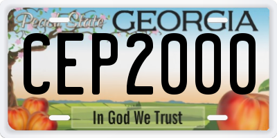 GA license plate CEP2000