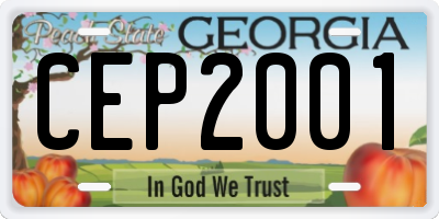 GA license plate CEP2001
