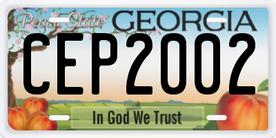 GA license plate CEP2002