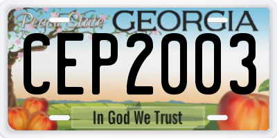 GA license plate CEP2003