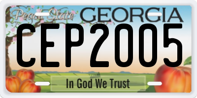 GA license plate CEP2005