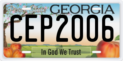 GA license plate CEP2006