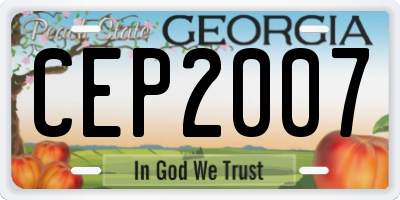 GA license plate CEP2007