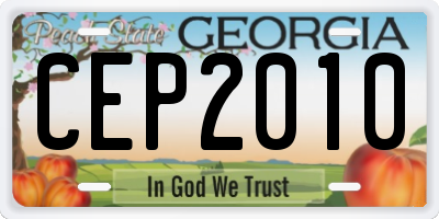 GA license plate CEP2010