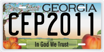 GA license plate CEP2011