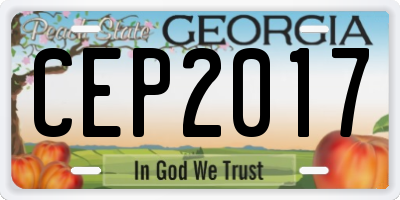 GA license plate CEP2017