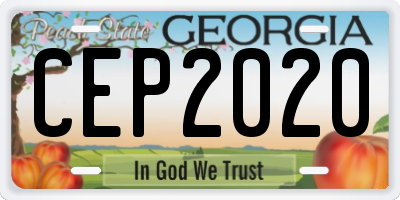 GA license plate CEP2020