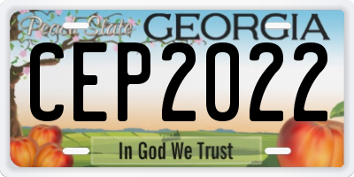 GA license plate CEP2022
