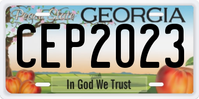 GA license plate CEP2023