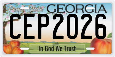 GA license plate CEP2026