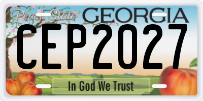 GA license plate CEP2027