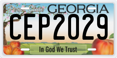 GA license plate CEP2029
