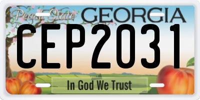 GA license plate CEP2031