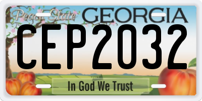GA license plate CEP2032