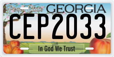 GA license plate CEP2033