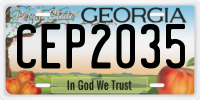 GA license plate CEP2035