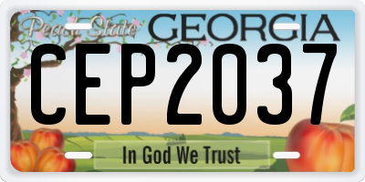 GA license plate CEP2037