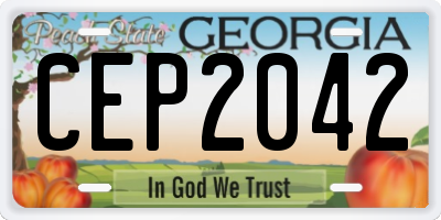 GA license plate CEP2042