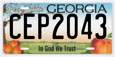 GA license plate CEP2043