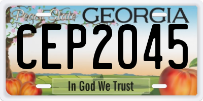 GA license plate CEP2045