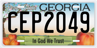 GA license plate CEP2049