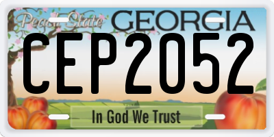 GA license plate CEP2052