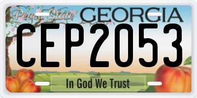 GA license plate CEP2053