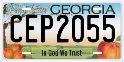 GA license plate CEP2055