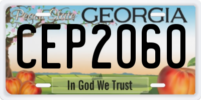 GA license plate CEP2060
