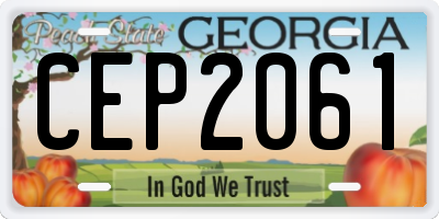 GA license plate CEP2061