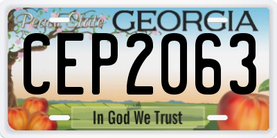 GA license plate CEP2063