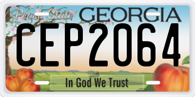 GA license plate CEP2064